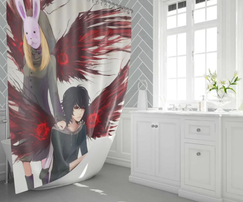 Ayato and Touka Ghoul Siblings Anime Shower Curtain 1