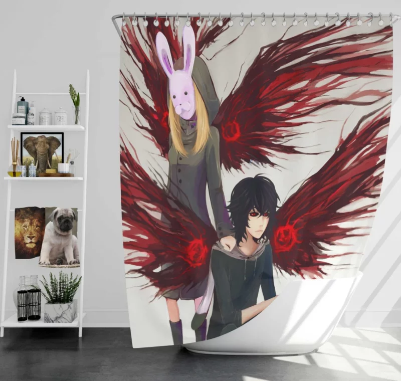 Ayato and Touka Ghoul Siblings Anime Shower Curtain