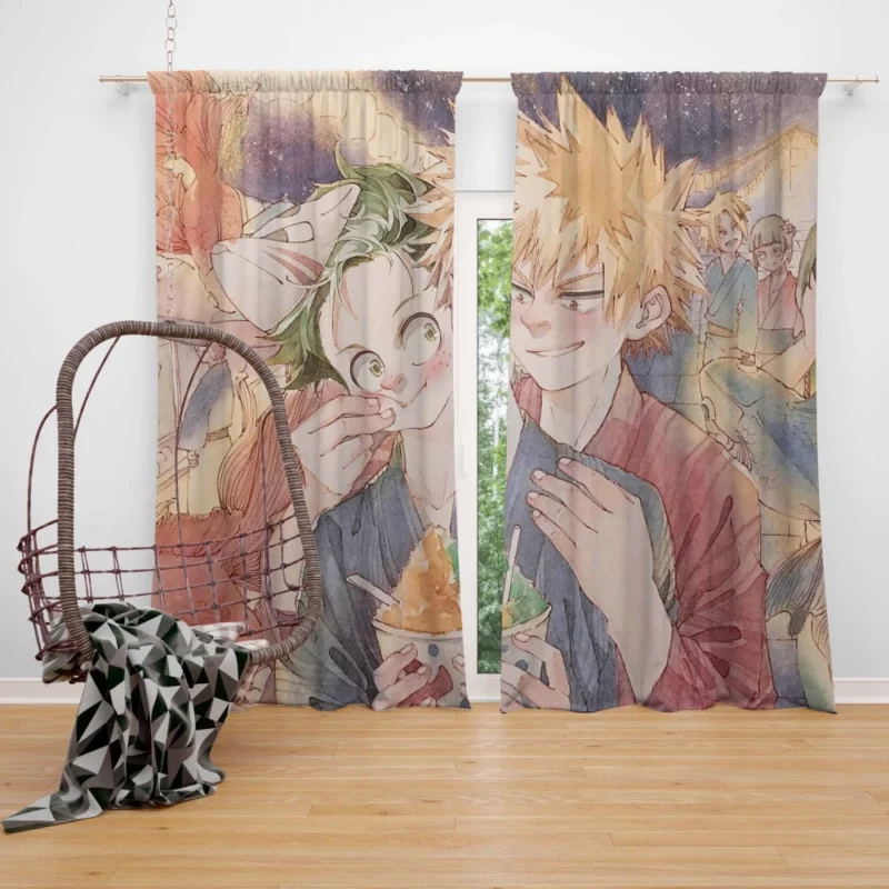 Bakugou and Izuku Unbreakable Bond Anime Curtain