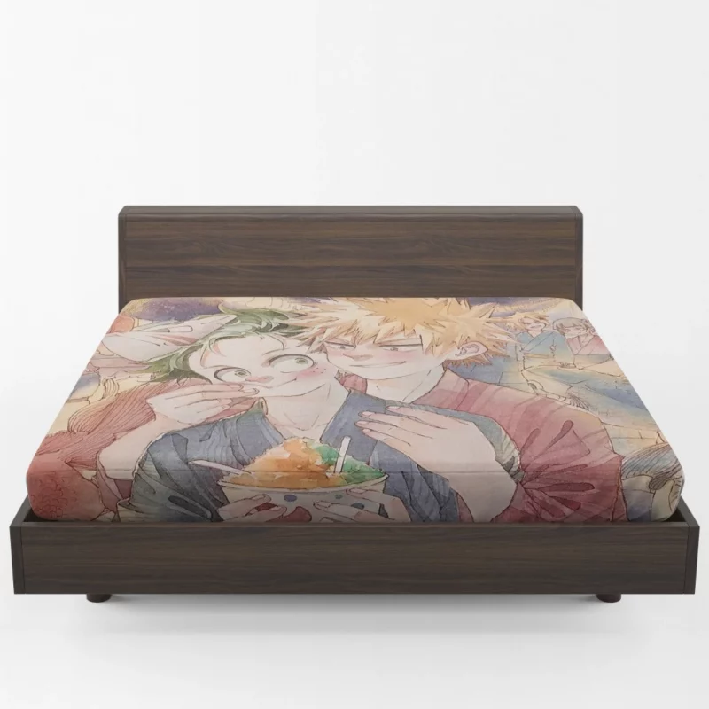 Bakugou and Izuku Unbreakable Bond Anime Fitted Sheet 1