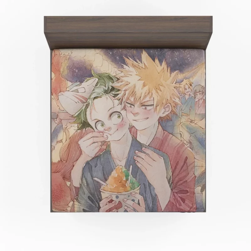 Bakugou and Izuku Unbreakable Bond Anime Fitted Sheet