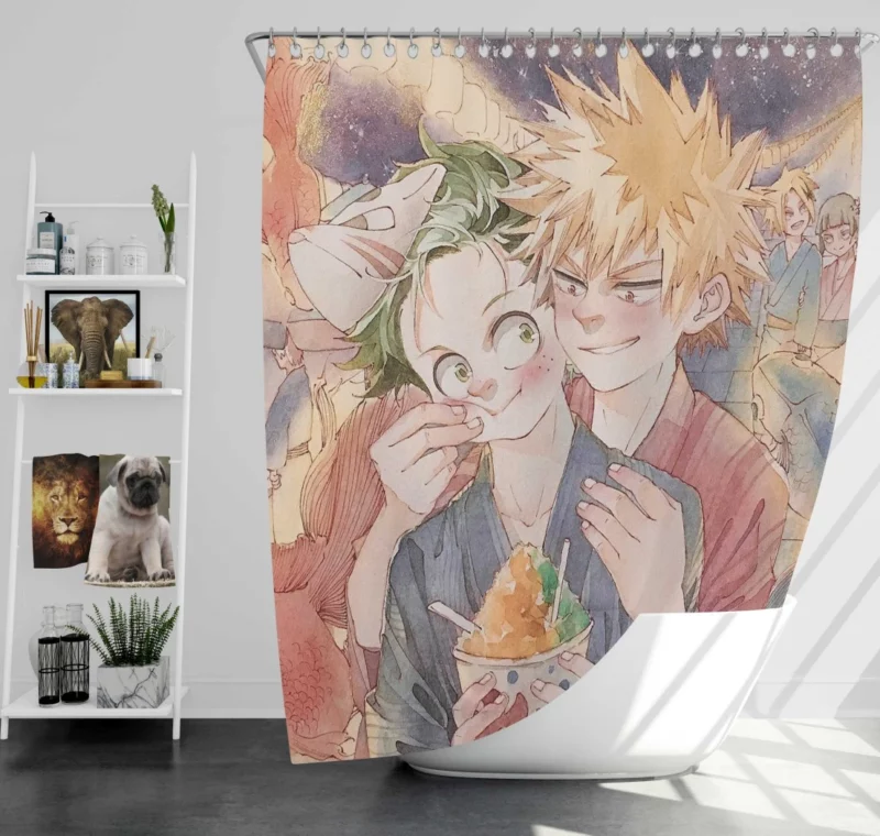 Bakugou and Izuku Unbreakable Bond Anime Shower Curtain