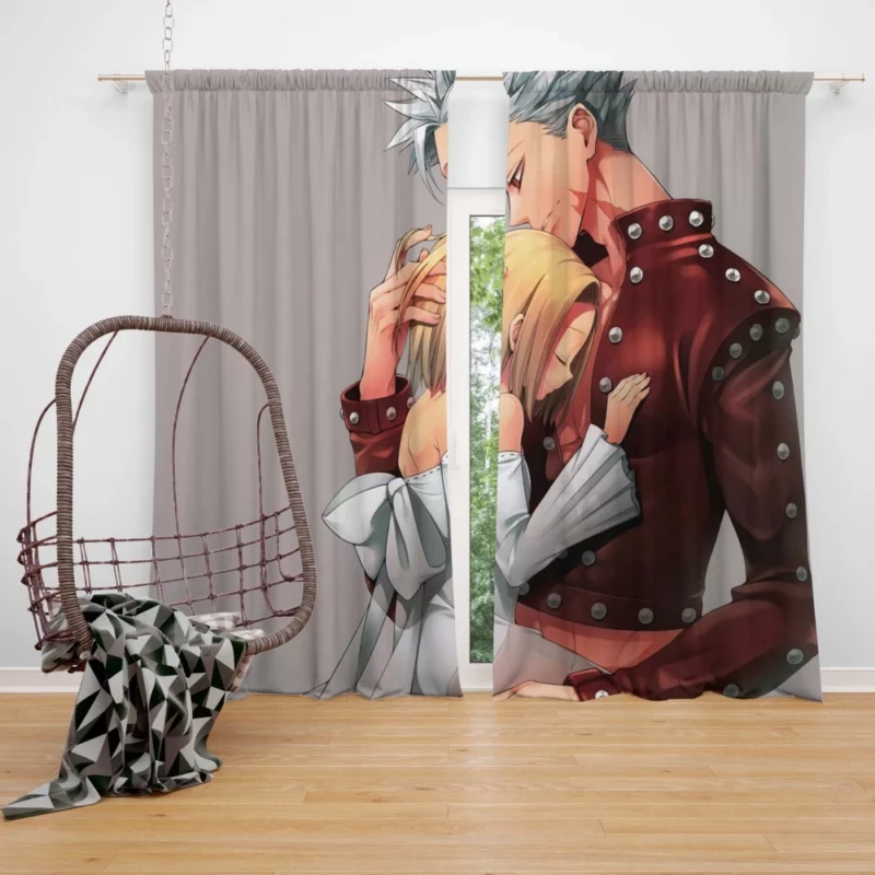 Ban and Elaine Love in The Seven Deadly Sins Anime Curtain