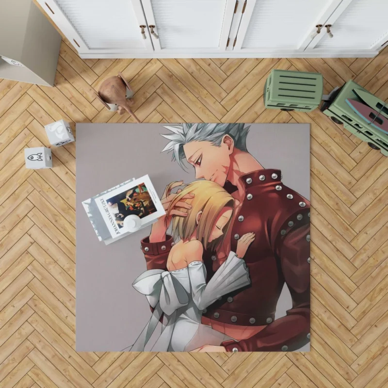 Ban and Elaine Love in The Seven Deadly Sins Anime Rug