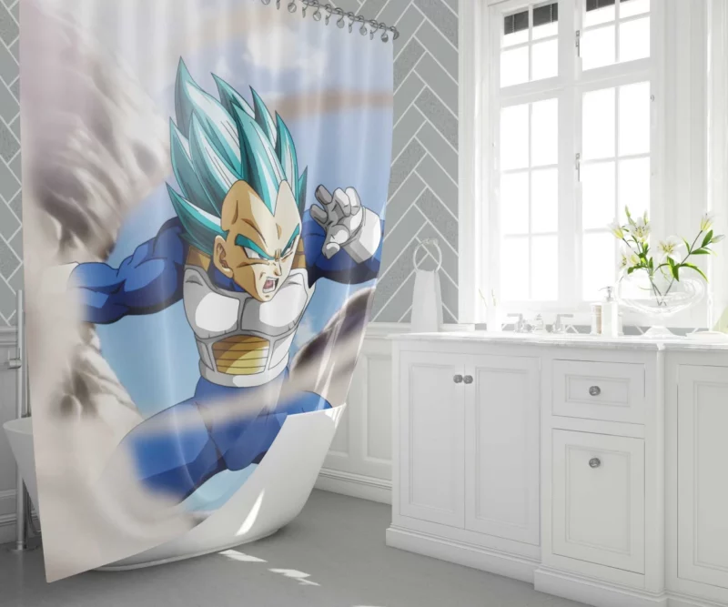 Beyond Blue Vegeta Super Saiyan Blue Form Anime Shower Curtain 1