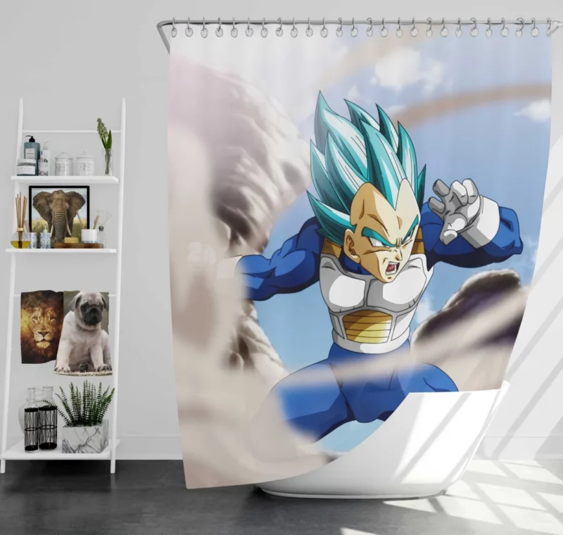 Beyond Blue Vegeta Super Saiyan Blue Form Anime Shower Curtain