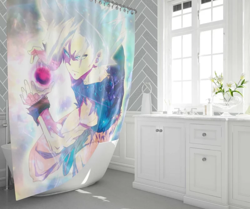 Beyond Instinct Goku Ultimate Form Anime Shower Curtain 1
