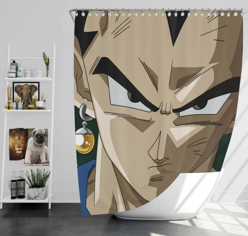 Beyond Limits Vegeta Unyielding Spirit Anime Shower Curtain