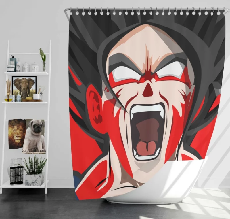 Beyond Super Saiyan Goku Rage Anime Shower Curtain