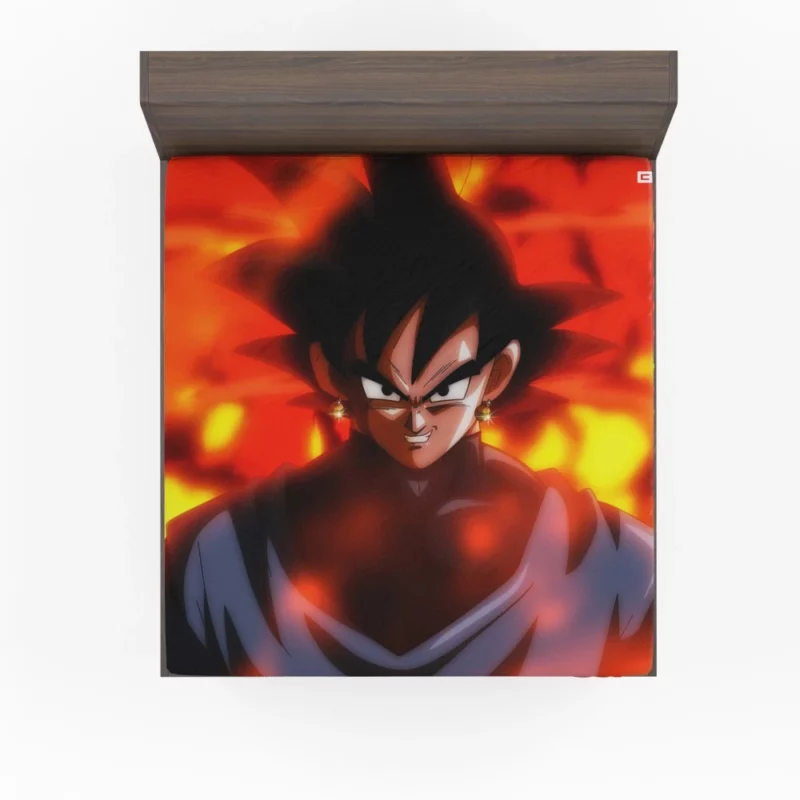 Black Goku Enigma and Dark Power Anime Fitted Sheet