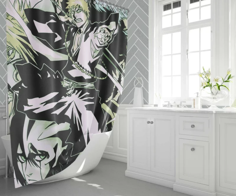 Bleach Epic Clash Ichigo vs. Grimmjow Anime Shower Curtain 1