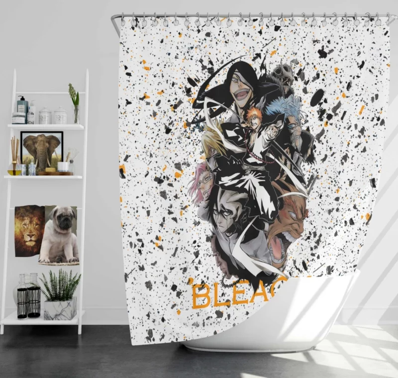 Bleach Epic Rivalry Ichigo and Grimmjow Anime Shower Curtain