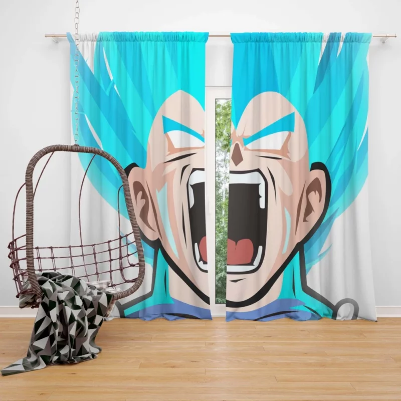 Blue-Haired Clash Vegeta Battle Anime Curtain