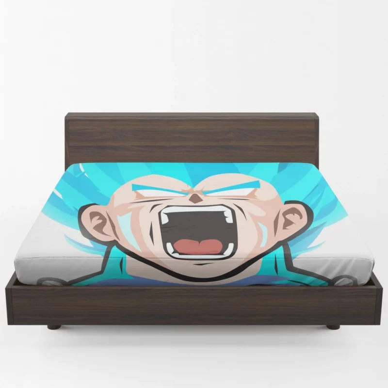 Blue-Haired Clash Vegeta Battle Anime Fitted Sheet 1