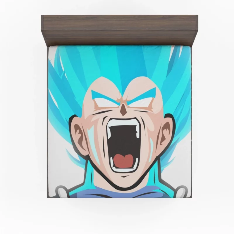 Blue-Haired Clash Vegeta Battle Anime Fitted Sheet