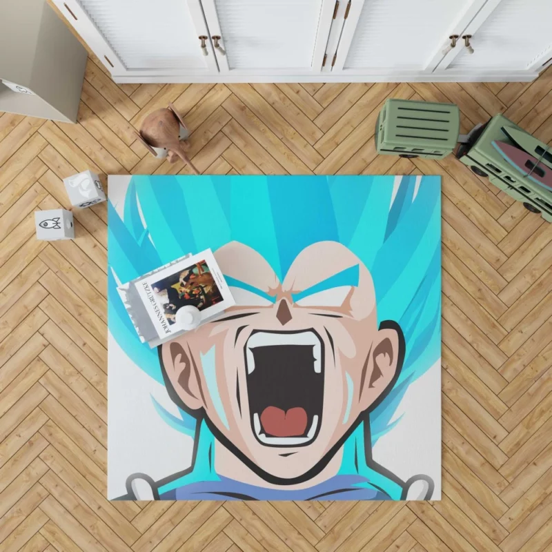 Blue-Haired Clash Vegeta Battle Anime Rug