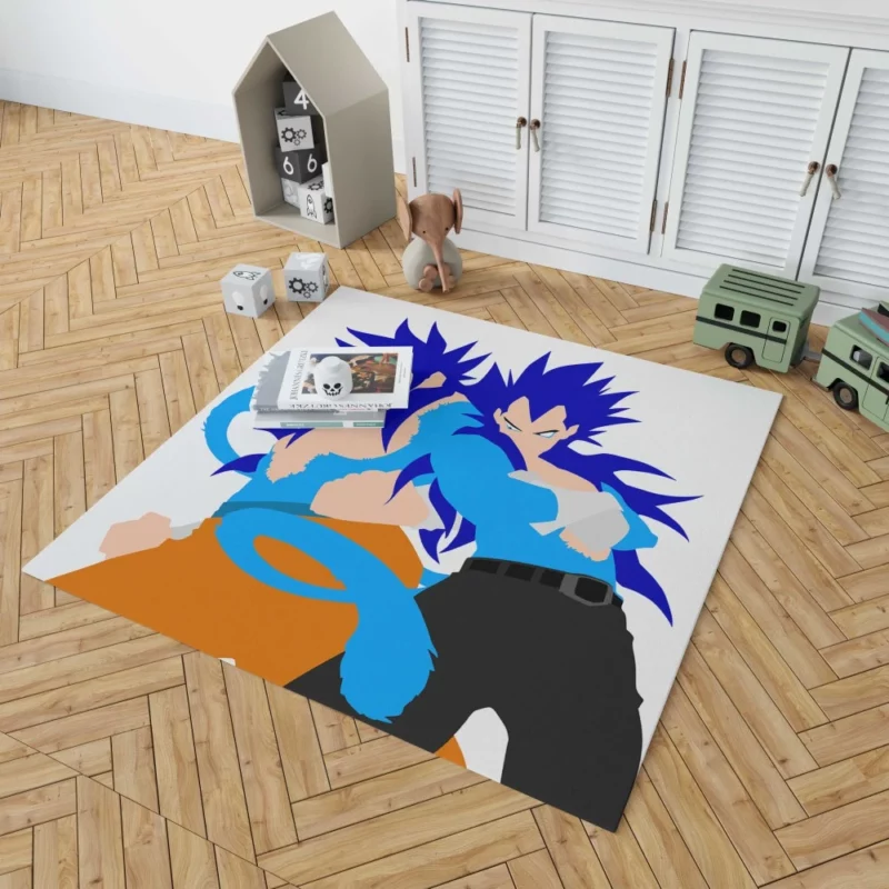 Blue-Haired Warriors Goku and Vegeta Anime Rug 1