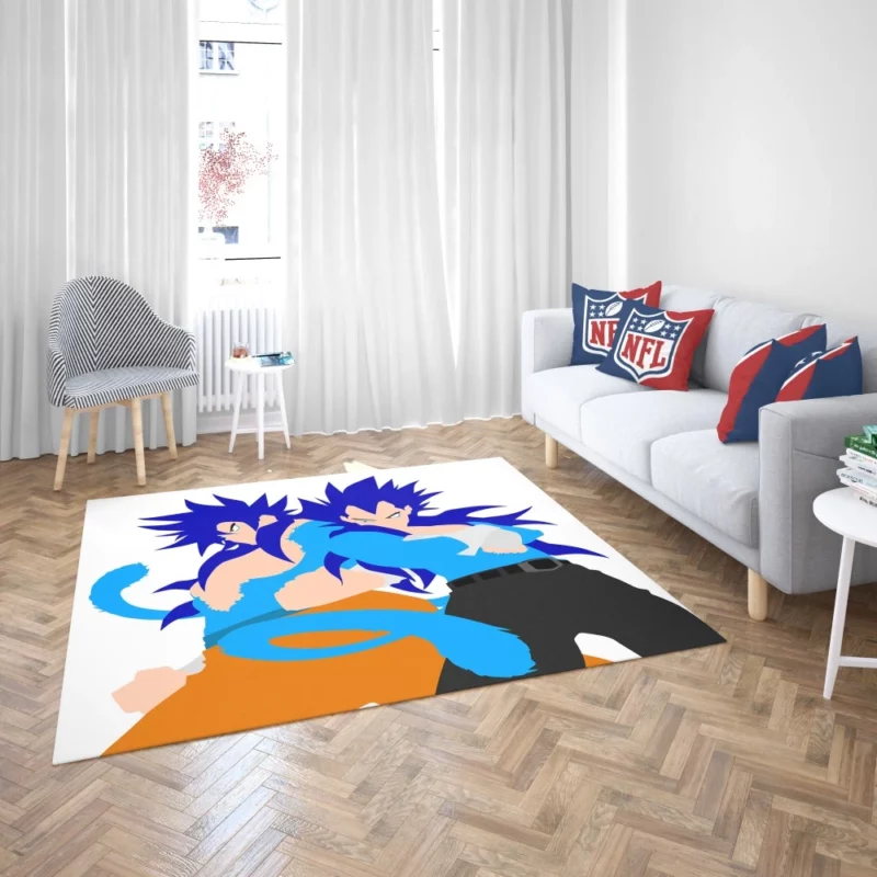 Blue-Haired Warriors Goku and Vegeta Anime Rug 2