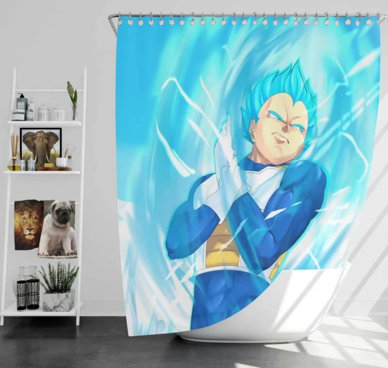 Broly Rival Vegeta Super Saiyan Blue Anime Shower Curtain