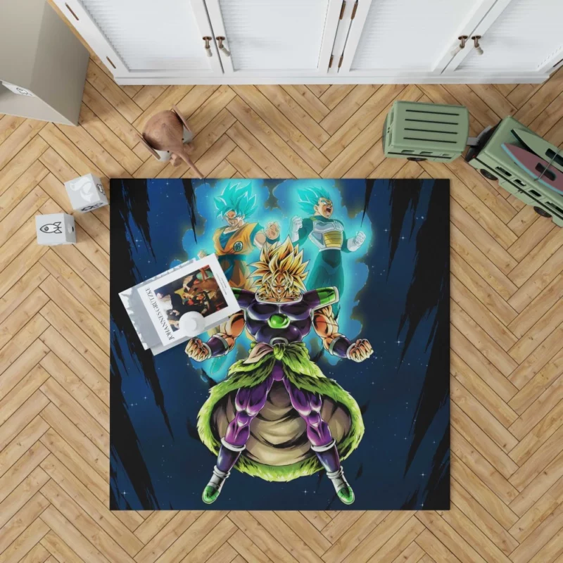 Broly vs Goku & Vegeta Showdown Anime Rug