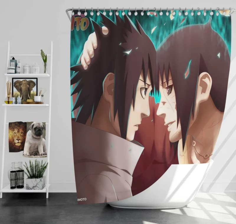 Brothers Bond Sasuke and Itachi Anime Shower Curtain