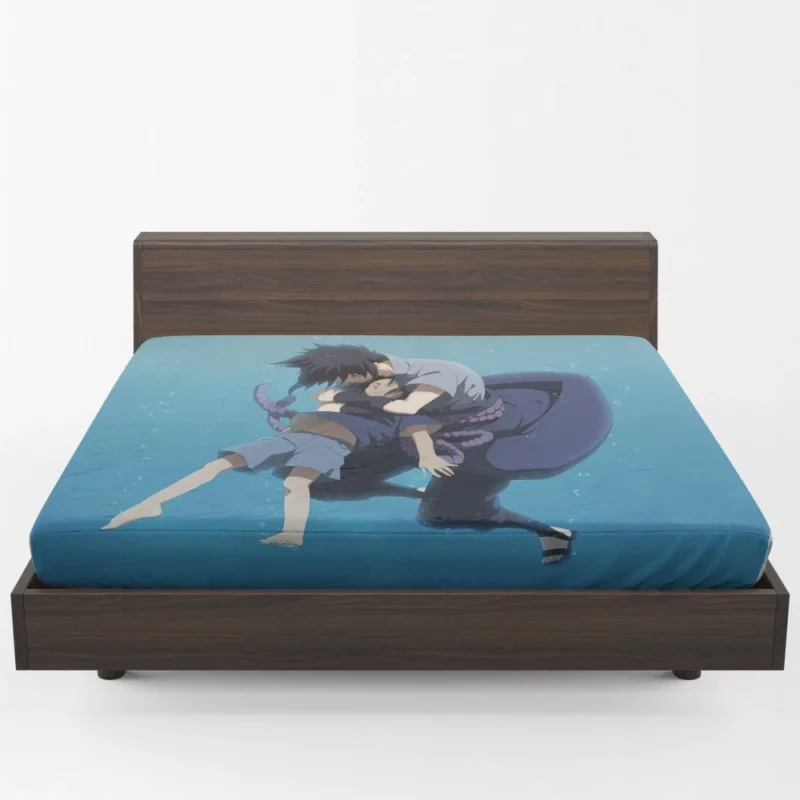 Brothers in Arms Itachi and Sasuke Anime Fitted Sheet 1