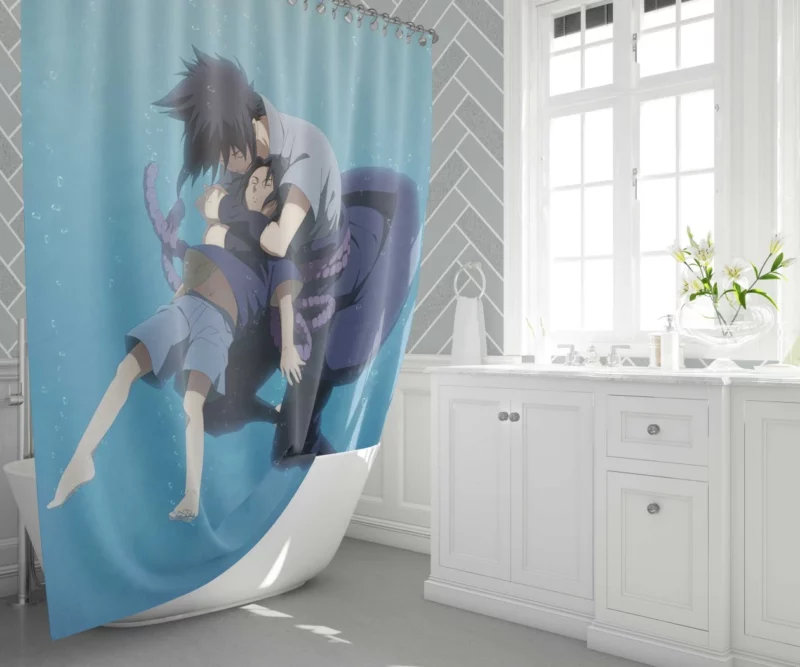 Brothers in Arms Itachi and Sasuke Anime Shower Curtain 1