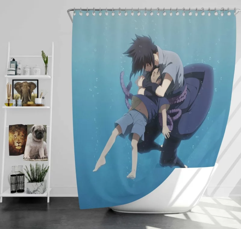 Brothers in Arms Itachi and Sasuke Anime Shower Curtain
