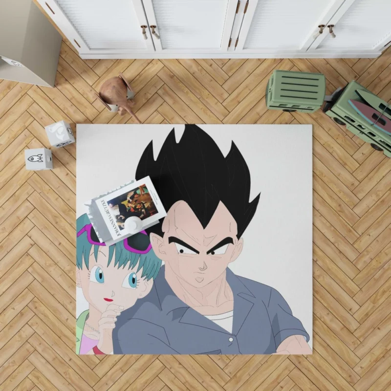 Bulma and Vegeta Dynamic Duo Anime Rug