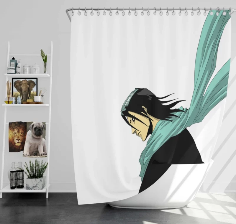 Byakuya Kuchiki Elegant Captain in Bleach Anime Shower Curtain