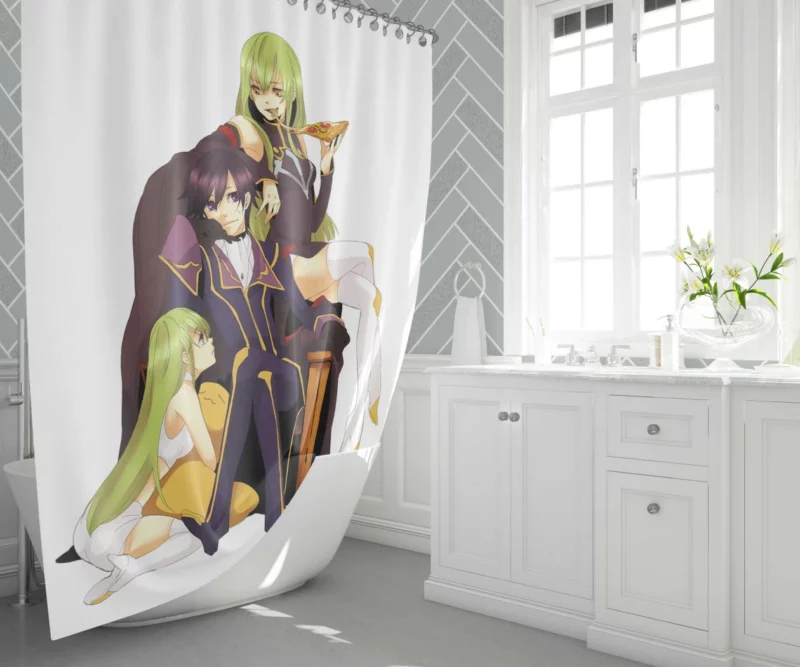 C.C. & Lelouch Bond Anime Shower Curtain 1