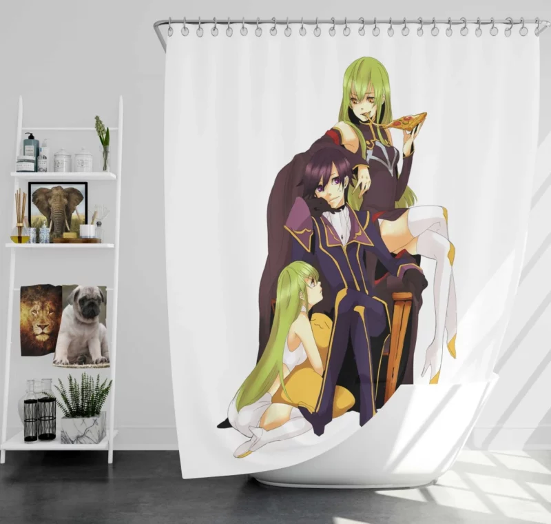 C.C. & Lelouch Bond Anime Shower Curtain