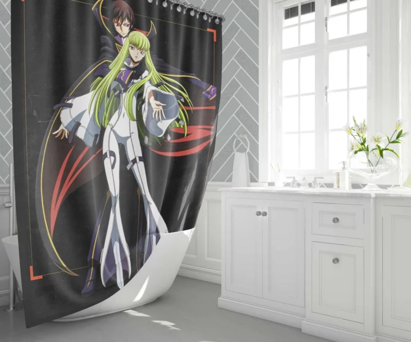 C.C. & Lelouch Connection Anime Shower Curtain 1