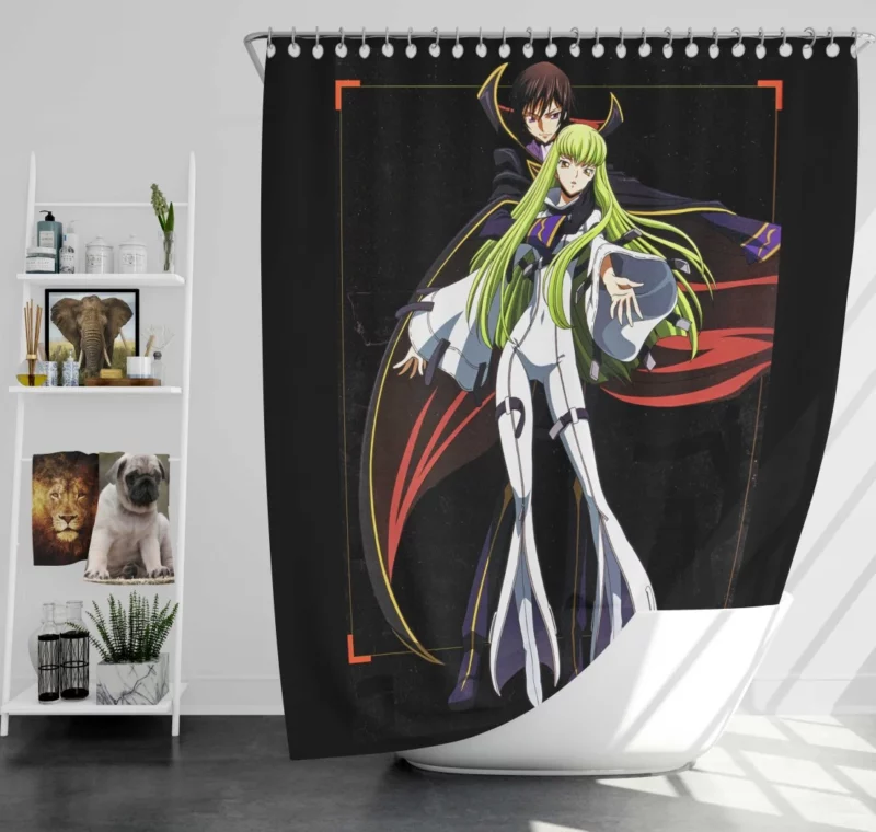 C.C. & Lelouch Connection Anime Shower Curtain