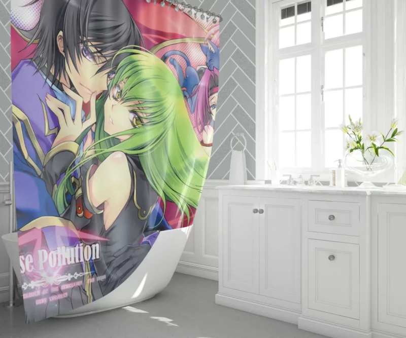 C.C. Lelouch & Kallen Anime Shower Curtain 1