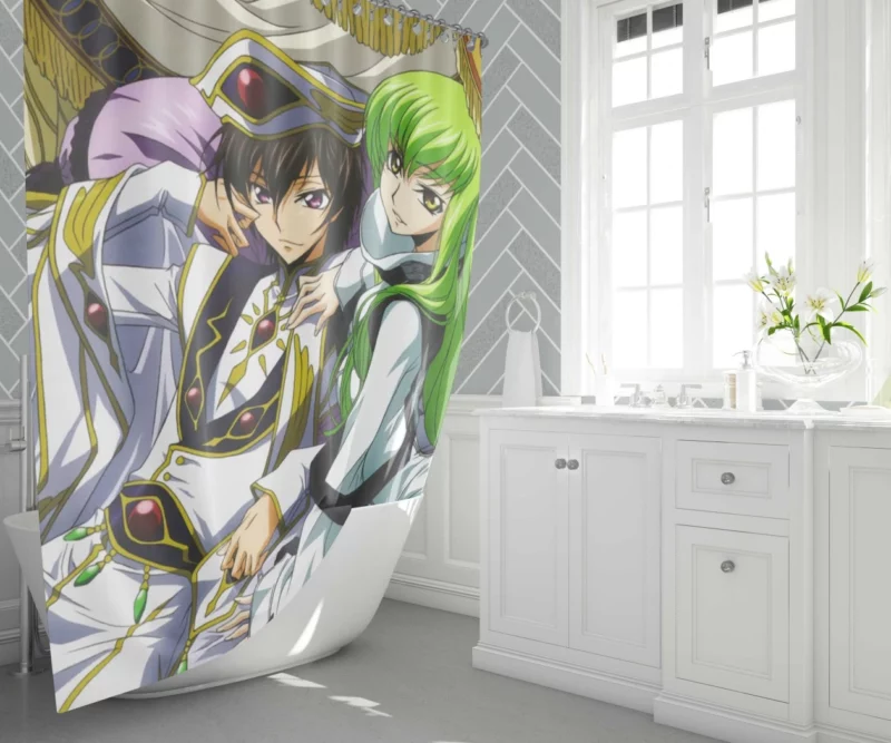 C.C. Lelouch & Suzaku Anime Shower Curtain 1