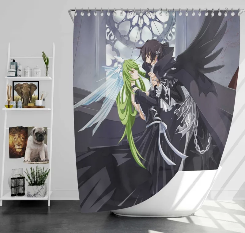 C.C. & Lelouch Unbreakable Bond Anime Shower Curtain