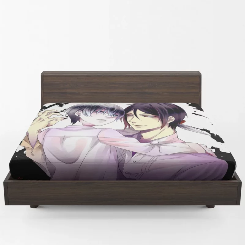 Ciel and Sebastian Dark Allure Anime Fitted Sheet 1