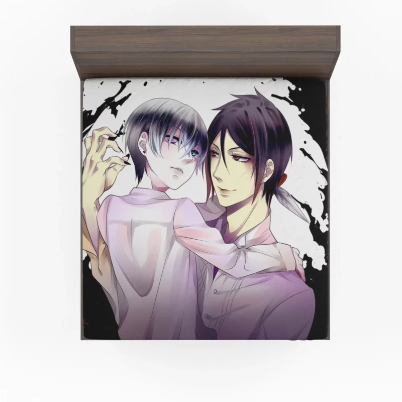 Ciel and Sebastian Dark Allure Anime Fitted Sheet