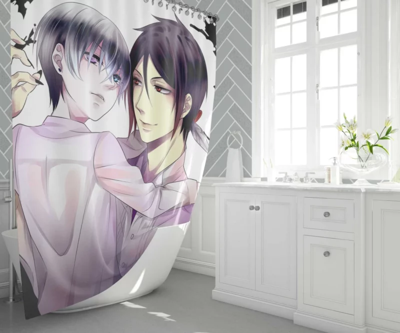 Ciel and Sebastian Dark Allure Anime Shower Curtain 1