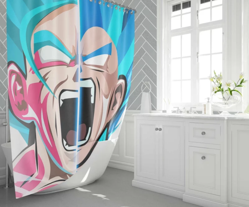 Clash of Titans Goku vs. Vegeta Anime Shower Curtain 1