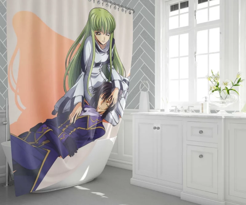 Code Geass C.C. & Lelouch Anime Shower Curtain 1