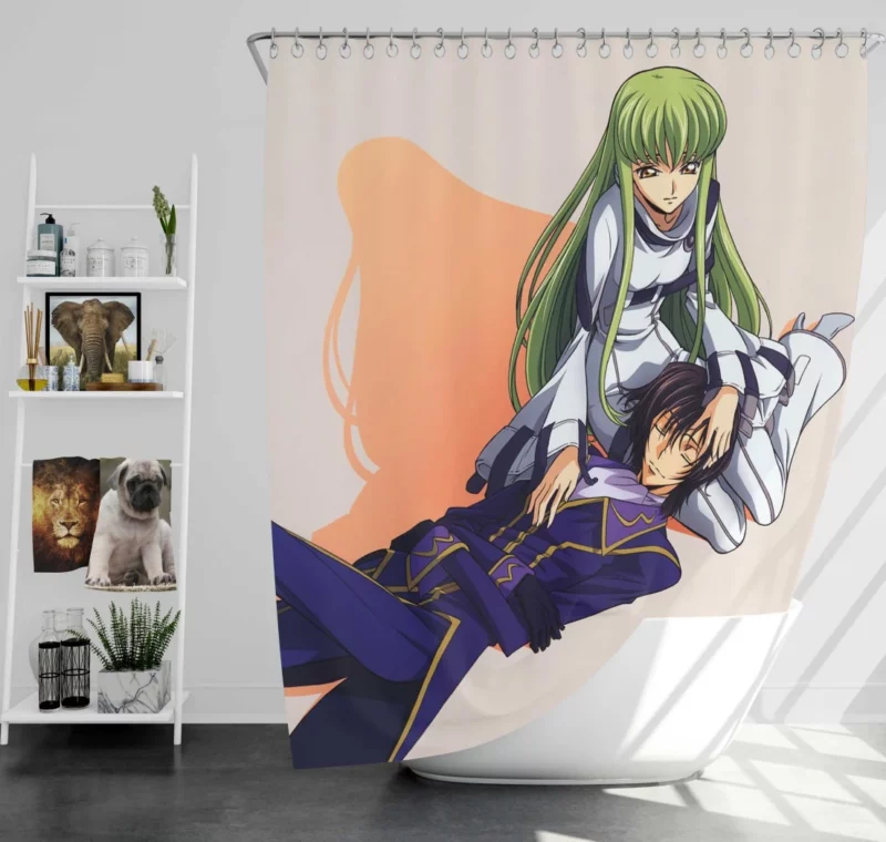 Code Geass C.C. & Lelouch Anime Shower Curtain