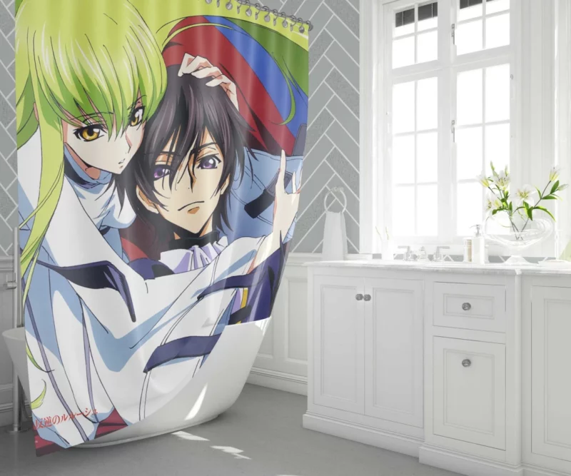 Code Geass C.C. Lelouch Connection Anime Shower Curtain 1