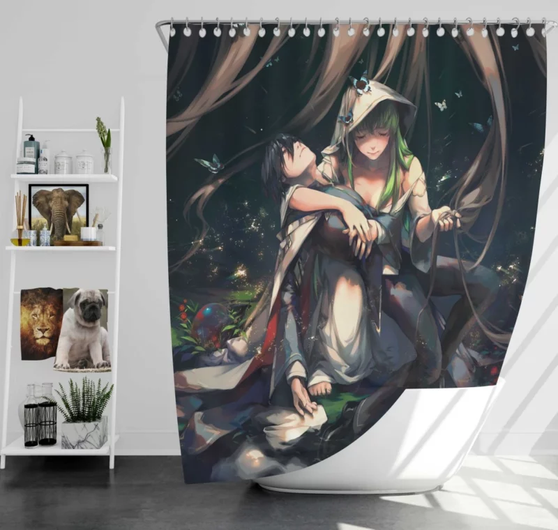 Code Geass Lelouch Lamperouge C.C. Anime Shower Curtain