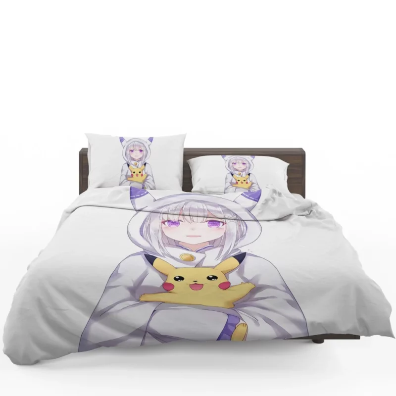 Crossover Charms Emilia and Pikachu Anime Bedding Set