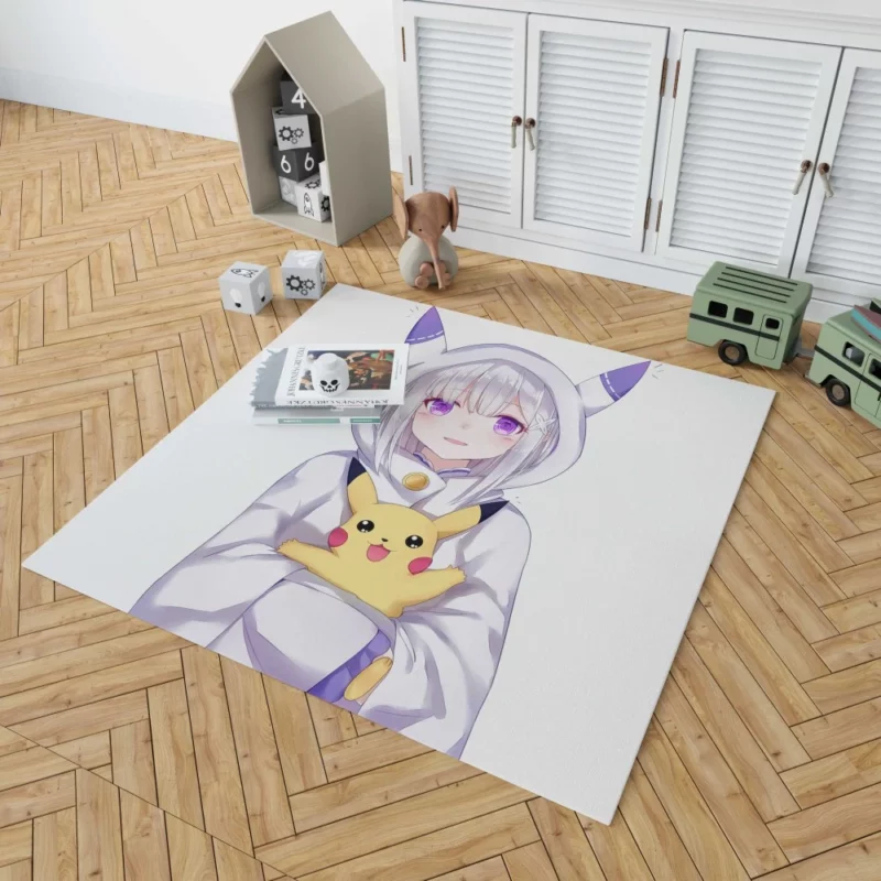 Crossover Charms Emilia and Pikachu Anime Rug 1
