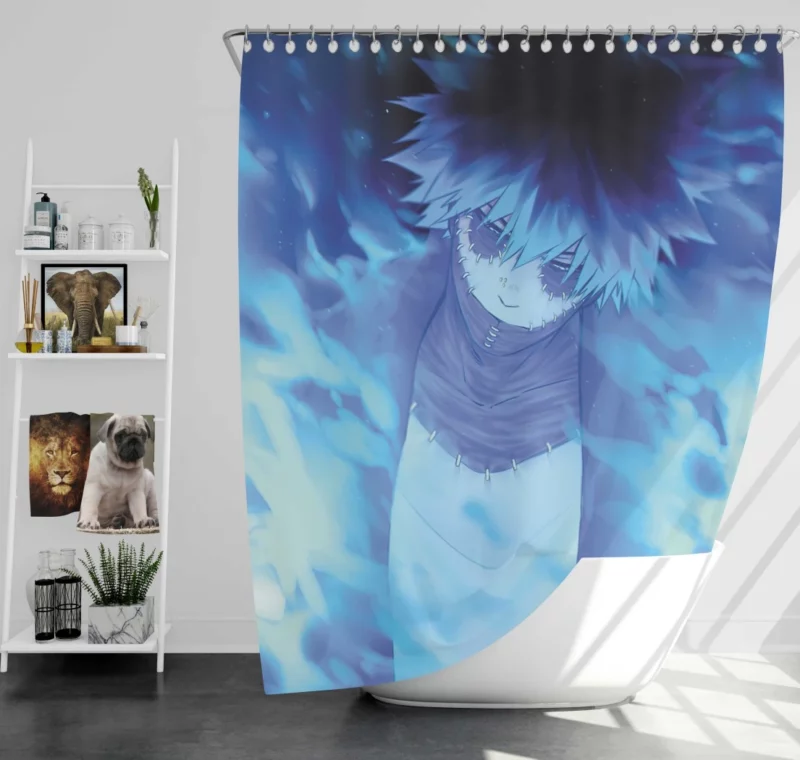 Dabi Fiery Persona in My Hero Academia Anime Shower Curtain