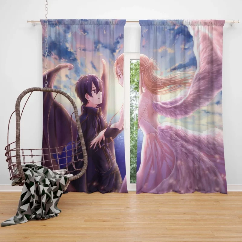 Dawn of Kirito and Asuna Journey Anime Curtain