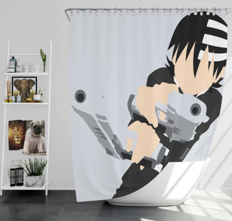 Death The Kid Soul Eater Anime Shower Curtain